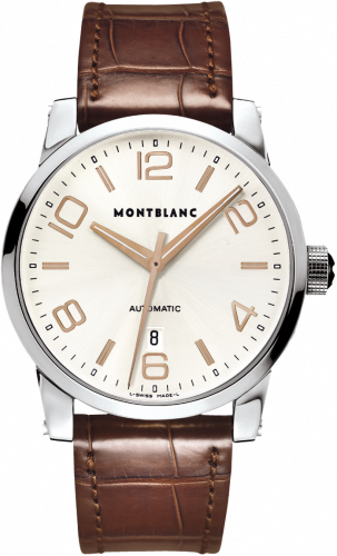 Montblanc TimeWalker Date Automatic 4810 42 Silver / Red Gold Numerals 101550 Montblanc TimeWalker Date Automatic 4810 42 Silver / Red Gold Numerals 101550