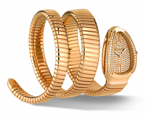 Bulgari Serpenti Tubogas Pink Gold Diamond Double Tour 101956