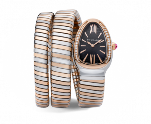 Bulgari Serpenti Tubogas Two Tone Black Diamond Double Tour 102099 Bulgari Serpenti Tubogas Two Tone Black Diamond Double Tour 102099