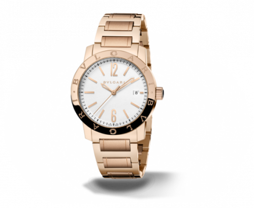 Bulgari Bulgari Solotempo 39 Pink Gold Silver Bracelet 102106 Bulgari Bulgari Solotempo 39 Pink Gold Silver Bracelet 102106