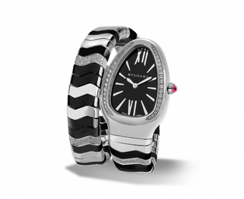 Bulgari Serpenti Spiga Stainless Steel Black 102129