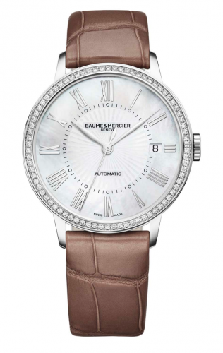 Baume & Mercier Classima 36.5 Automatic Stainless Steel / Diamond / MOP / Alligator 10222 Baume & Mercier Classima 36.5 Automatic Stainless Steel / Diamond / MOP / Alligator 10222
