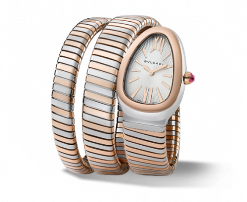 Bulgari Serpenti Tubogas Two Tone Silver Double Tour 102236 Bulgari Serpenti Tubogas Two Tone Silver Double Tour 102236