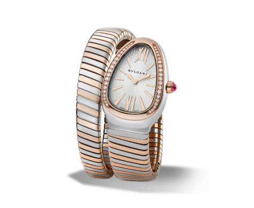 Bulgari Serpenti Tubogas Two Tone Silver Diamond 102237 Bulgari Serpenti Tubogas Two Tone Silver Diamond 102237