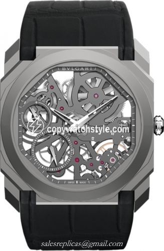 Bulgari Octo Finissimo Skeleton Titanium / Alligator 102714 Bulgari Octo Finissimo Skeleton Titanium / Alligator 102714