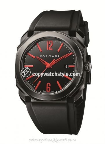 Bulgari Octo Solotempo 41 Ultranero / Red 102738 Bulgari Octo Solotempo 41 Ultranero / Red 102738