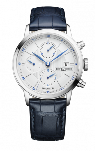 Baume & Mercier Classima Chronograph Stainless Steel / Silver / Alligator 10330 Baume & Mercier Classima Chronograph Stainless Steel / Silver / Alligator 10330