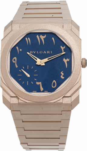 Bulgari Octo Finissimo Automatic Arabic Blue / Rose Gold 103300 Bulgari Octo Finissimo Automatic Arabic Blue / Rose Gold 103300