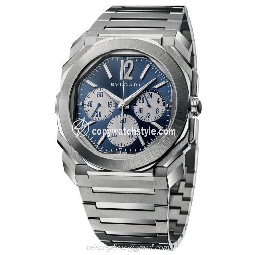 Bulgari Octo Finissimo S Chronograph GMT Stainless Steel / Blue / Bracelet 103467 Bulgari Octo Finissimo S Chronograph GMT Stainless Steel / Blue / Bracelet 103467