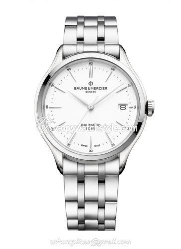 Baume & Mercier Clifton Baumatic Stainless Steel / White / Bracelet 10400