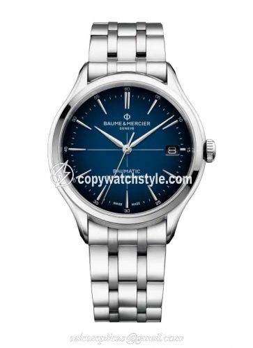 Baume & Mercier Clifton Baumatic Stainless Steel / Blue / Bracelet / COSC 10468 Baume & Mercier Clifton Baumatic Stainless Steel / Blue / Bracelet / COSC 10468