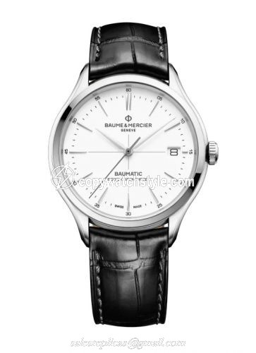 Baume & Mercier Clifton Baumatic Stainless Steel / White / Strap / COSC 10518 Baume & Mercier Clifton Baumatic Stainless Steel / White / Strap / COSC 10518