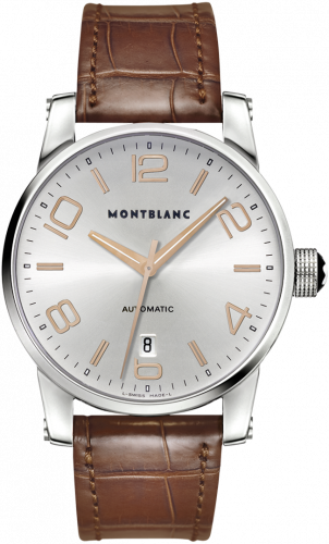 Montblanc TimeWalker Date Automatic 4810 39 Silver / Red Gold Numerals 105813 Montblanc TimeWalker Date Automatic 4810 39 Silver / Red Gold Numerals 105813