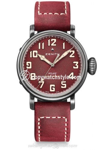 Zenith Pilot Type 20 Extra Special 40 Aged Stainless Steel / Burgundy 11.1940.679/94.C814 Zenith Pilot Type 20 Extra Special 40 Aged Stainless Steel / Burgundy 11.1940.679/94.C814