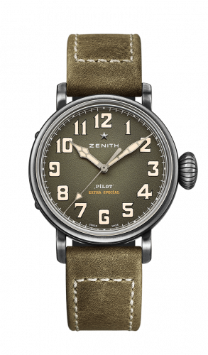 Zenith Pilot Type 20 Special Edition Aged Stainless Steel / Green 11.1943.679/63.C800 Zenith Pilot Type 20 Special Edition Aged Stainless Steel / Green 11.1943.679/63.C800