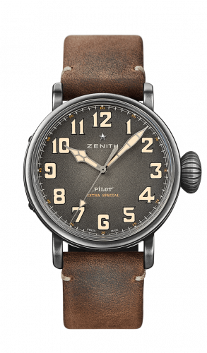Zenith Pilot Type 20 Ton Up Aged Steel / Slate / Strap 11.2430.679/21.C801 Zenith Pilot Type 20 Ton Up Aged Steel / Slate / Strap 11.2430.679/21.C801