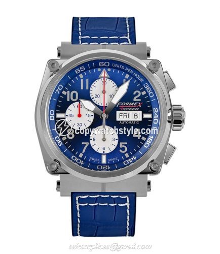 Formex Pilot Automatic Chronograph Blue / Croco 1100.1.8030.243 Formex Pilot Automatic Chronograph Blue / Croco 1100.1.8030.243