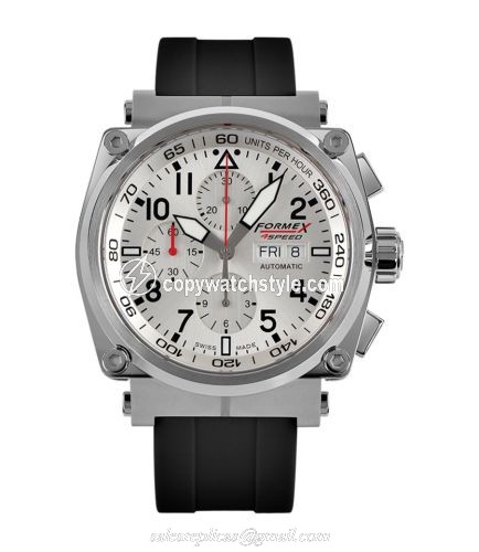 Formex Pilot Automatic Chronograph Silver / Rubber 1100.1.8040.910 Formex Pilot Automatic Chronograph Silver / Rubber 1100.1.8040.910