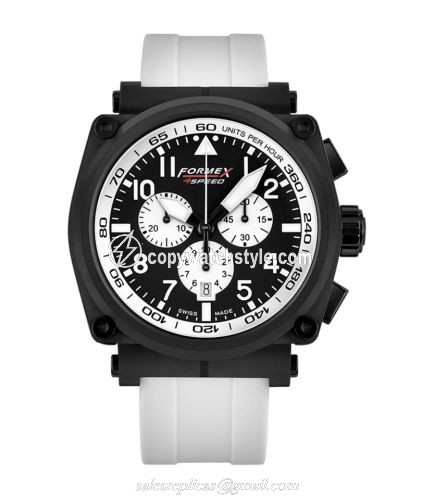 Formex Pilot Quartz Chronograph PVD / Black - White / Rubber 1100.4.3014.930