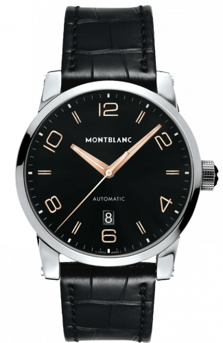Montblanc TimeWalker Date Automatic 42 Black / Red Gold Numerals 110337 Montblanc TimeWalker Date Automatic 42 Black / Red Gold Numerals 110337