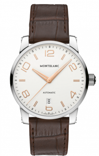 Montblanc TimeWalker Date Automatic 39 Silver / Red Gold Numerals 110340 Montblanc TimeWalker Date Automatic 39 Silver / Red Gold Numerals 110340