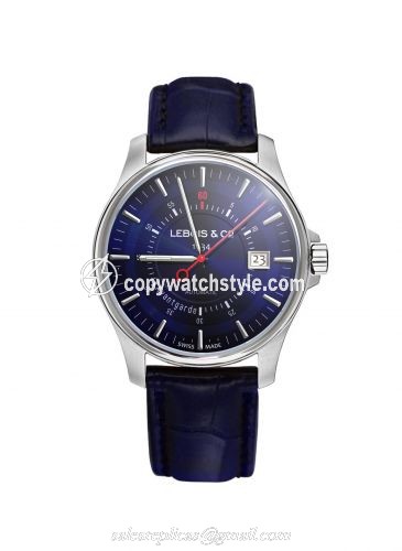 Lebois & Co Avantgarde Date C Re-launch Edition Stainless Steel / Blue / Alligator 112.422 Lebois & Co Avantgarde Date C Re-launch Edition Stainless Steel / Blue / Alligator 112.422