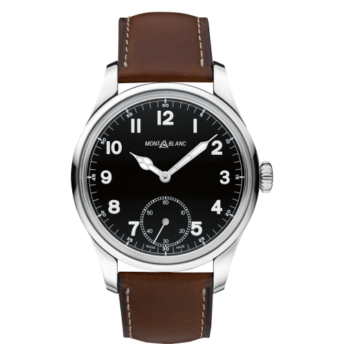 Montblanc 1858 Manual Small Second Stainless Steel / Black 112638