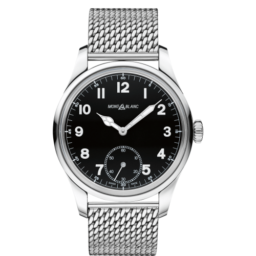 Montblanc 1858 Manual Small Second Stainless Steel / Black / Mesh 112639 Montblanc 1858 Manual Small Second Stainless Steel / Black / Mesh 112639