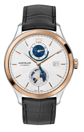 Montblanc Heritage Chronometrie Dual Time Stainless Steel / Red Gold / Silver / Vasco Da Gama Limited Edition 113780 Montblanc Heritage Chronometrie Dual Time Stainless Steel / Red Gold / Silver / Vasco Da Gama Limited Edition 113780