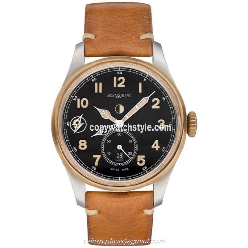 Montblanc 1858 Automatic Dual Time Stainless Steel / Bronze / Black 116479 Montblanc 1858 Automatic Dual Time Stainless Steel / Bronze / Black 116479