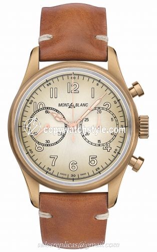 Montblanc 1858 Automatic Chronograph Bronze / Champagne / Calf 118223 Montblanc 1858 Automatic Chronograph Bronze / Champagne / Calf 118223