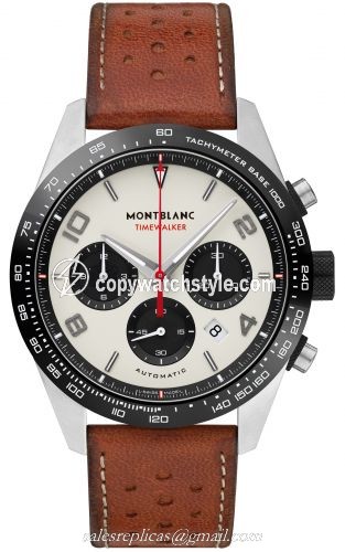 Montblanc Timewalker Manufacture Chronograph Stainless Steel / Panda / Calf 118488 Montblanc Timewalker Manufacture Chronograph Stainless Steel / Panda / Calf 118488