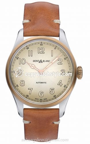 Montblanc 1858 Automatic 40 Stainless Steel / Bronze / Champagne / Calf 119065 Montblanc 1858 Automatic 40 Stainless Steel / Bronze / Champagne / Calf 119065