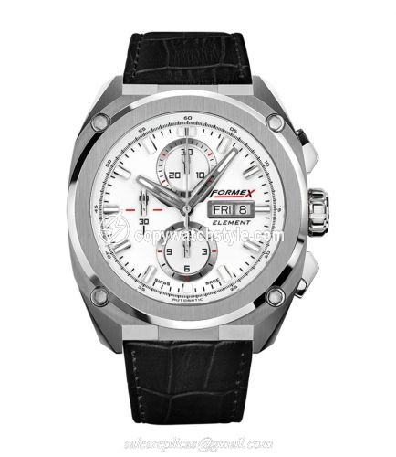 Formex Element Automatic Chronograph Full Steel / White / Croco 1200.1.8011.311 Formex Element Automatic Chronograph Full Steel / White / Croco 1200.1.8011.311