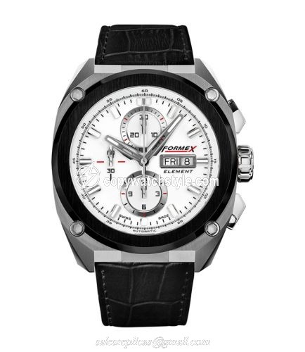 Formex Element Automatic Chronograph Ceramic Bezel / White / Croco 1200.5.8017.311 Formex Element Automatic Chronograph Ceramic Bezel / White / Croco 1200.5.8017.311