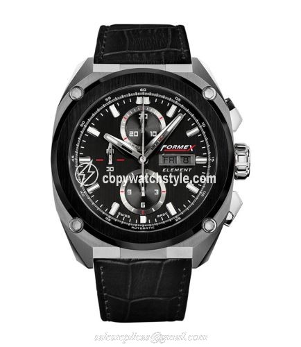 Formex Element Automatic Chronograph Ceramic Bezel / Black / Croco 1200.5.8027.311
