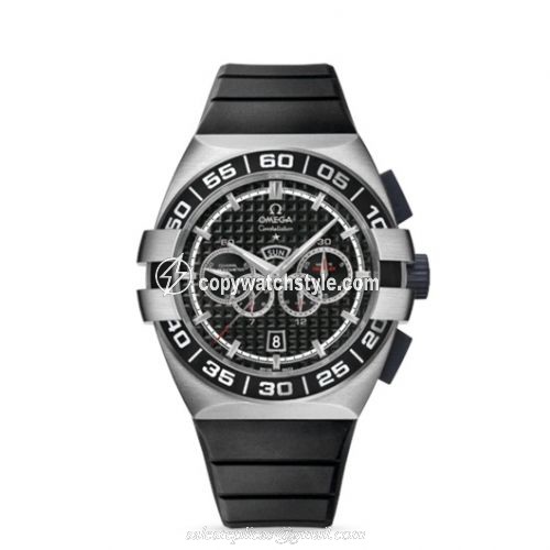 Omega Constellation Co-Axial 44 Chronograph Double Eagle Four Counters Stainless Steel / Black / Rubber 121.32.44.52.01.001