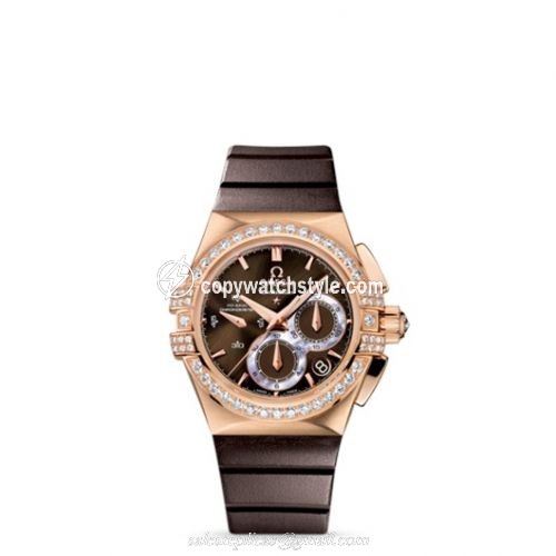 Omega Constellation Co-Axial 35 Chronograph Double Eagle Red Gold / Brown / Rubber 121.57.35.50.13.001 Omega Constellation Co-Axial 35 Chronograph Double Eagle Red Gold / Brown / Rubber 121.57.35.50.13.001