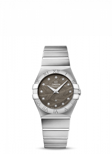 Omega Constellation Quartz 27 Brushed Stainless Steel / Grey Feather 123.10.27.60.56.001