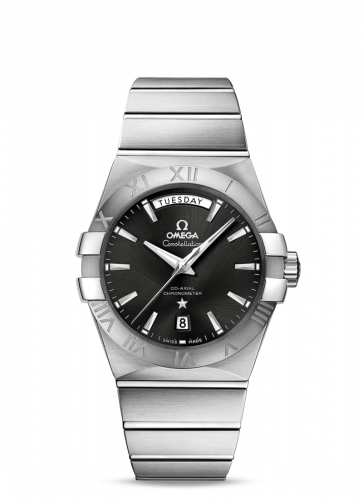 Omega Constellation Co-Axial 38 Day-Date Stainless Steel / Black 123.10.38.22.01.001 Omega Constellation Co-Axial 38 Day-Date Stainless Steel / Black 123.10.38.22.01.001