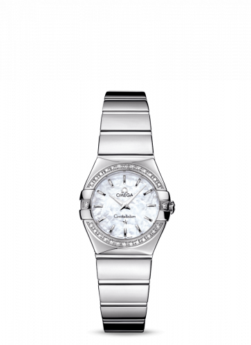 Omega Constellation Quartz 24 Polished Stainless Steel / Diamond Bezel / MOP 123.15.24.60.05.002