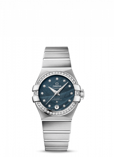 Omega Constellation Co-Axial 27 Brushed Stainless Steel / Diamond / Blue Feather 123.15.27.20.53.001 Omega Constellation Co-Axial 27 Brushed Stainless Steel / Diamond / Blue Feather 123.15.27.20.53.001