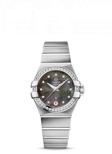 Omega Constellation Co-Axial 27 Brushed Stainless Steel / Diamond / Tahiti MOP 123.15.27.20.57.003