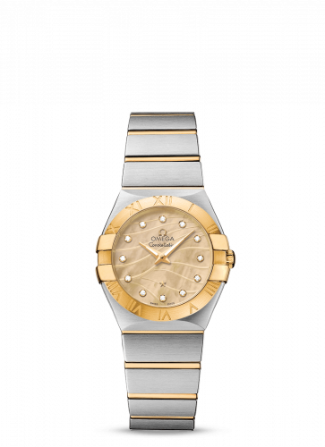 Omega Constellation Quartz 27 Brushed Stainless Steel / Yellow Gold / Champagne MOP 123.20.27.60.57.001 Omega Constellation Quartz 27 Brushed Stainless Steel / Yellow Gold / Champagne MOP 123.20.27.60.57.001
