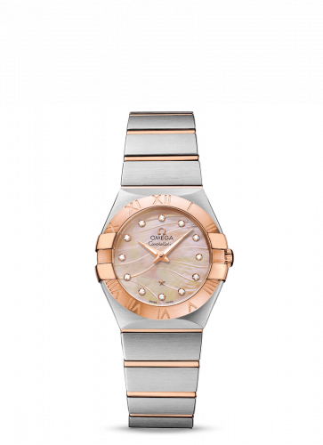 Omega Constellation Quartz 27 Brushed Stainless Steel / Red Gold / Red MOP 123.20.27.60.57.002 Omega Constellation Quartz 27 Brushed Stainless Steel / Red Gold / Red MOP 123.20.27.60.57.002