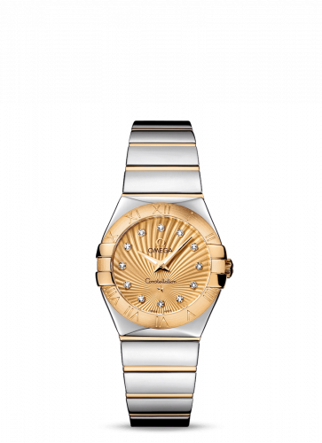 Omega Constellation Quartz 27 Polished Stainless Steel / Yellow Gold / Champagne Supernova 123.20.27.60.58.002