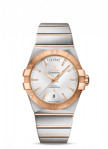 Omega Constellation Co-Axial 38 Co-Axial Day-Date Stainless Steel / Red Gold / Silver 123.20.38.22.02.001 Omega Constellation Co-Axial 38 Co-Axial Day-Date Stainless Steel / Red Gold / Silver 123.20.38.22.02.001