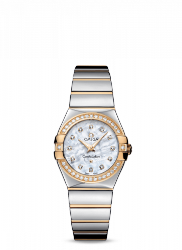 Omega Constellation Quartz 27 Polished Stainless Steel / Yellow Gold / Diamond / MOP 123.25.27.60.55.007
