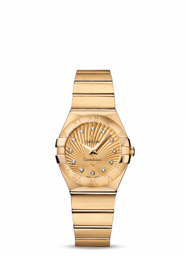 Omega Constellation Quartz 27 Brushed Yellow Gold / Champagne Supernova 123.50.27.60.58.001 Omega Constellation Quartz 27 Brushed Yellow Gold / Champagne Supernova 123.50.27.60.58.001