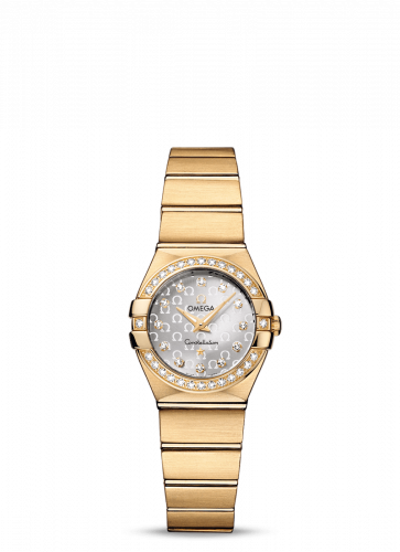Omega Constellation Quartz 24 Brushed Yellow Gold / Diamond / Silver Omega 123.55.24.60.52.002 Omega Constellation Quartz 24 Brushed Yellow Gold / Diamond / Silver Omega 123.55.24.60.52.002
